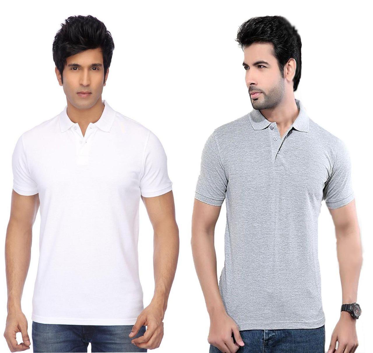 Men's Polo Neck T-Shirts (2pc)