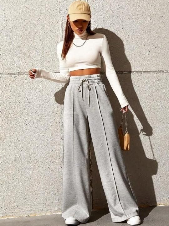 Women's Wide Leg Pants - Grey